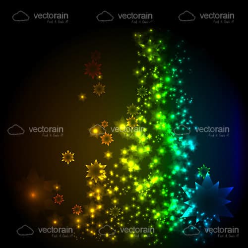 Abstract Background with Bright Colourful Dots and Stars